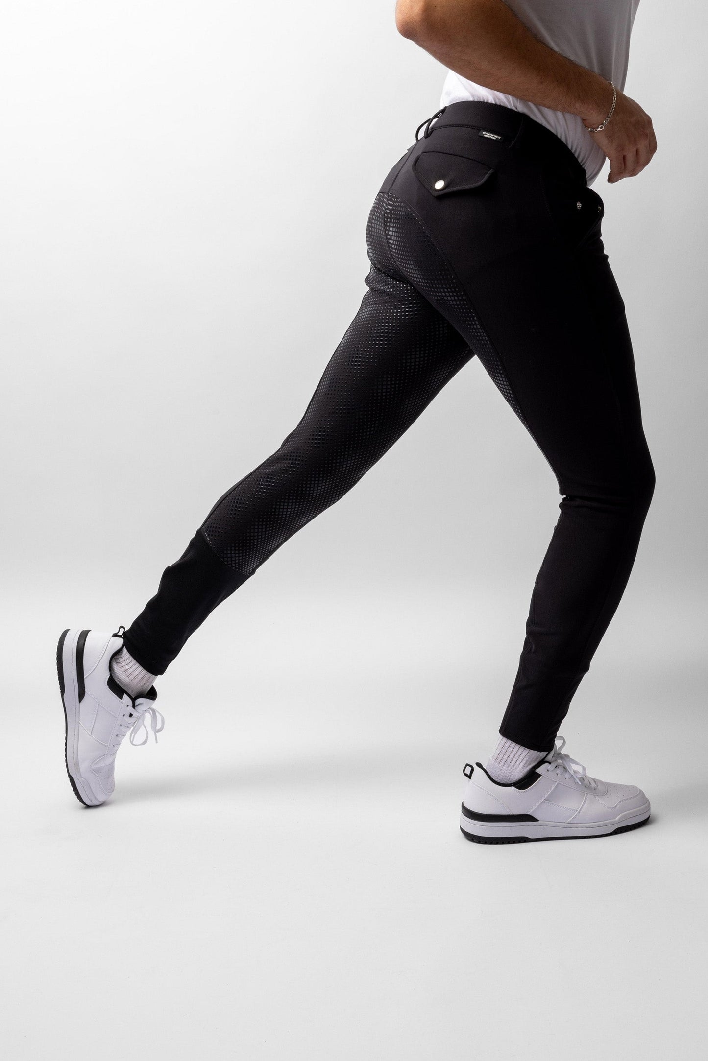 Grand Prix Men's Silicone Full Seat Breeches UPF 50+ Black 30