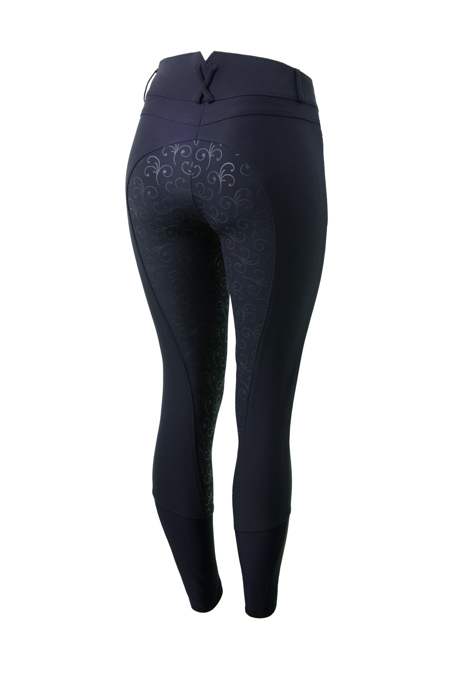 Angelina Women's Lightweight Stretch Silicone Full Seat Breeches Dark Navy 12