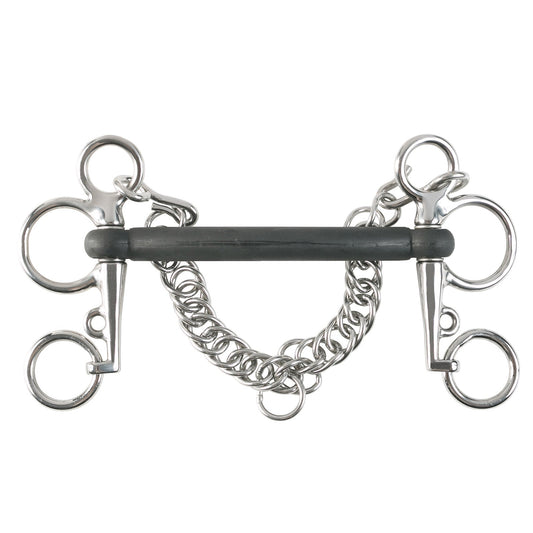 Mullen Mouth Pelham Rubber Bit Black 105 mm