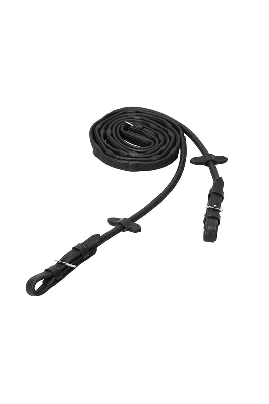 Durasoft Rolled Reins black/silver F