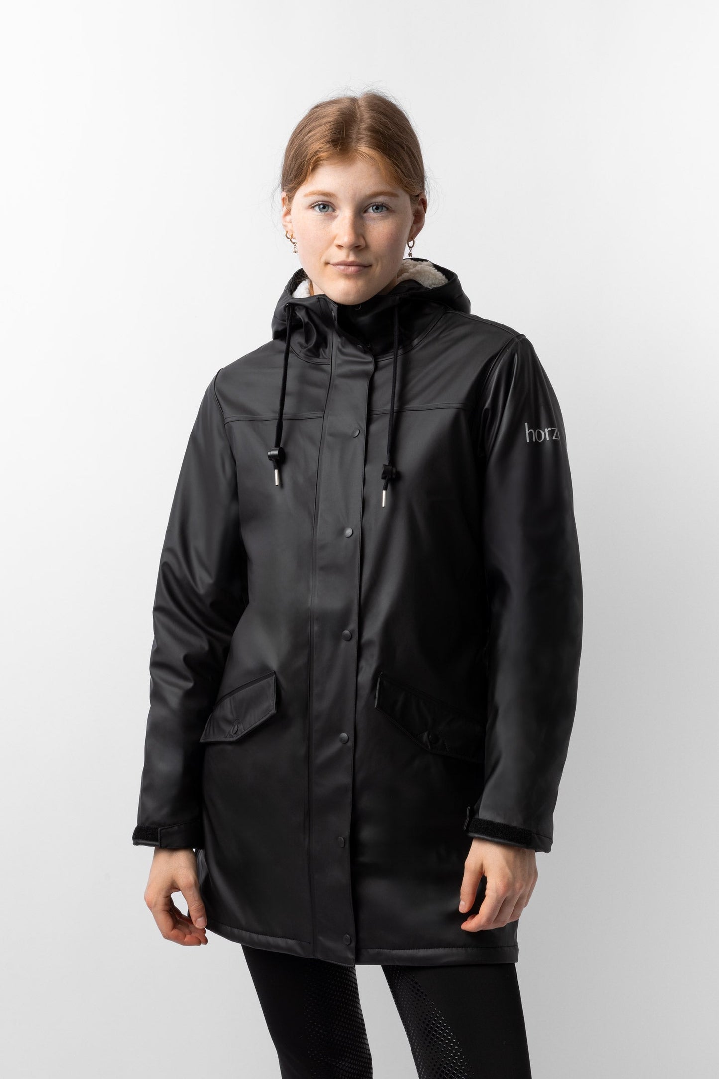 Billie Women's PU Rain Riding Jacket with Fleece Black 6