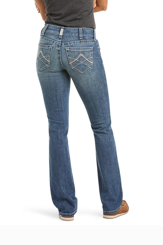 R.E.A.L. Mid Rise Stretch Icon Stackable Straight Leg Jeans Denim Blue 8 Regular