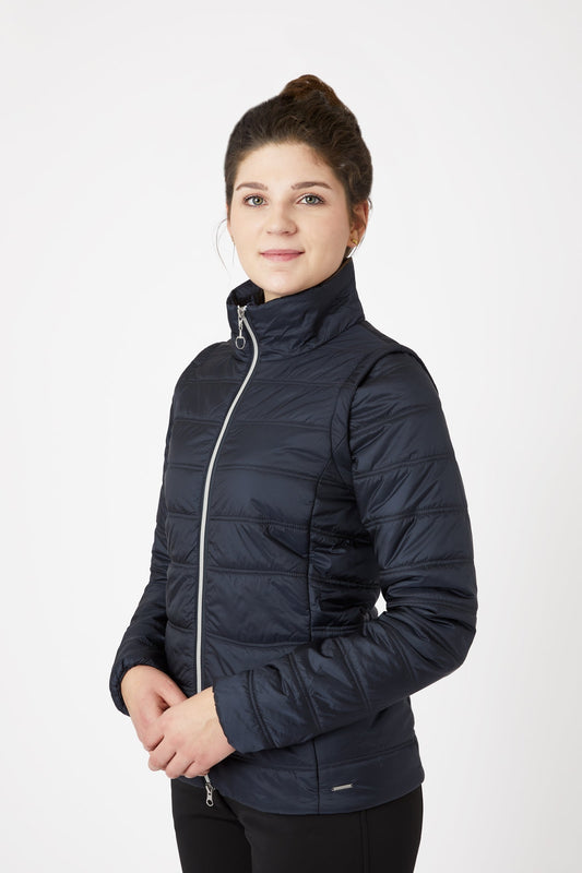 Natalie Women's Riding Jacket with Removable Sleeves Dark Navy (new patches) 8
