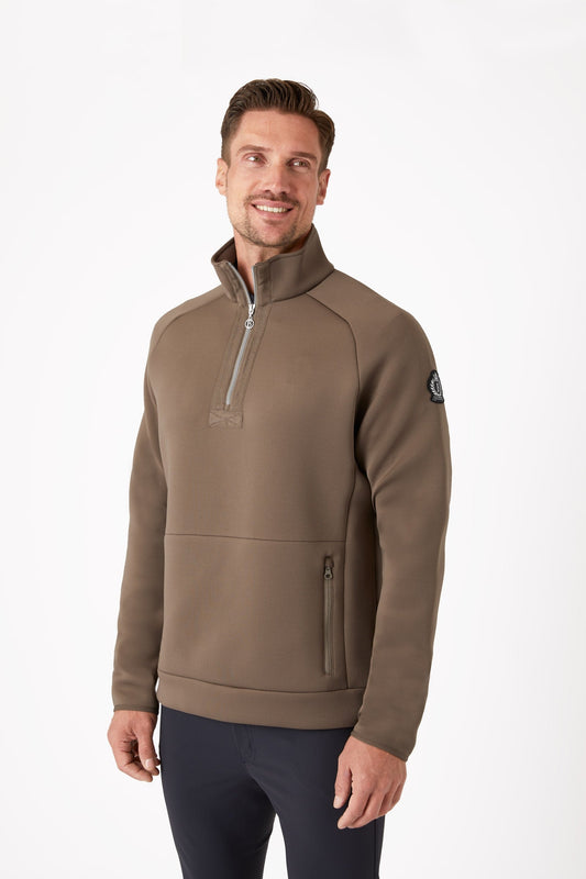 Nicolas Men's Functional Sweatshirt with Zipper Pockets Fossil Brown XS