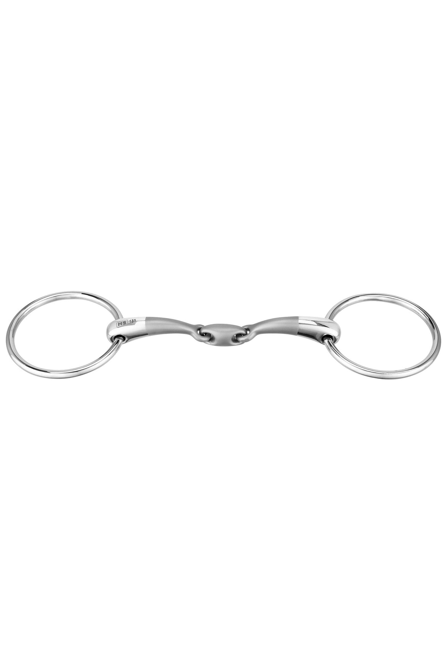 Satinox Double Jointed Loose Ring Snaffle, 14mm Silver 115 mm
