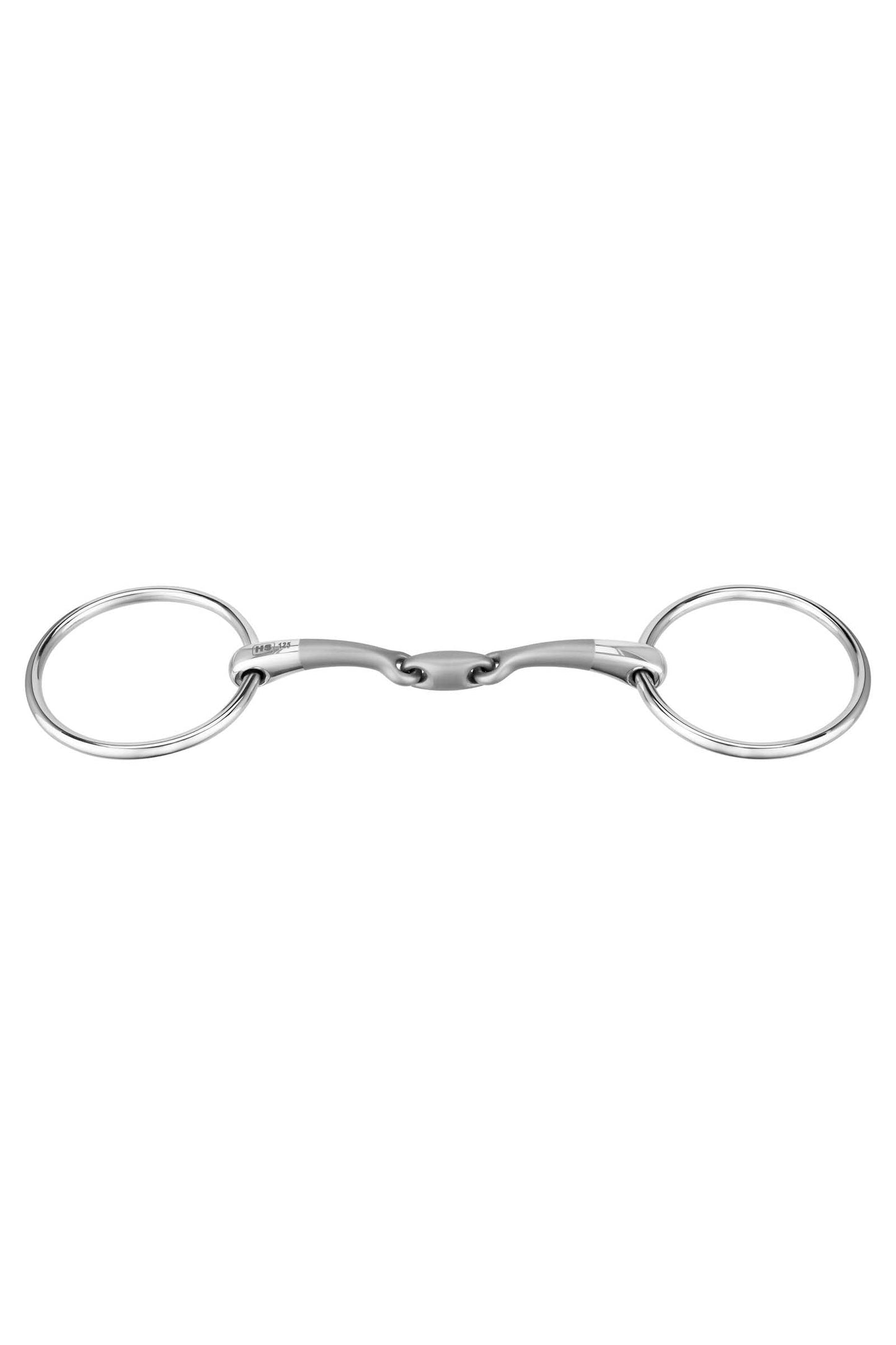 Satinox Double Jointed Loose Ring Snaffle, 12mm Silver 115 mm