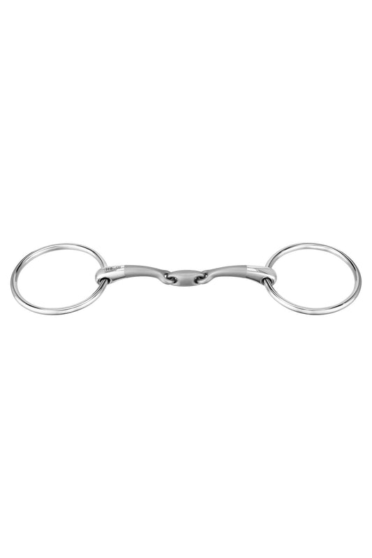 Satinox Double Jointed Loose Ring Snaffle, 12mm Silver 115 mm