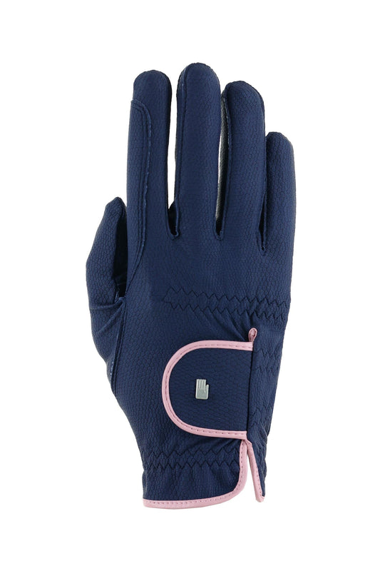 Lona Riding Gloves Navy/Vintage Pink 6