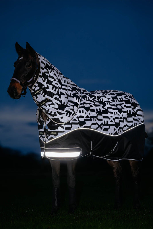 Arika Reflective Turnout Rug With Detachable Neck, 200 g Black 120