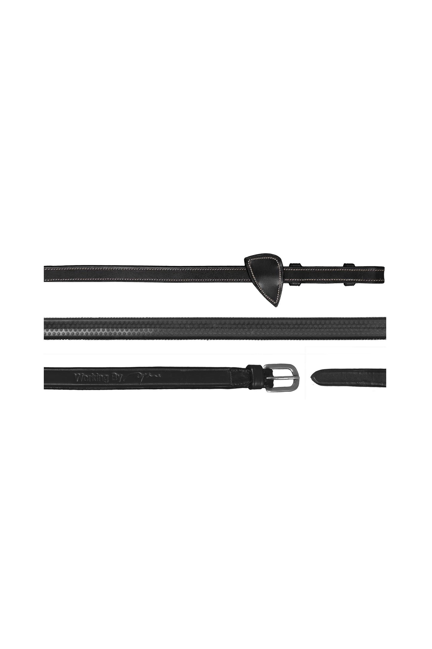 Working 1/2 Rubber Reins Black F