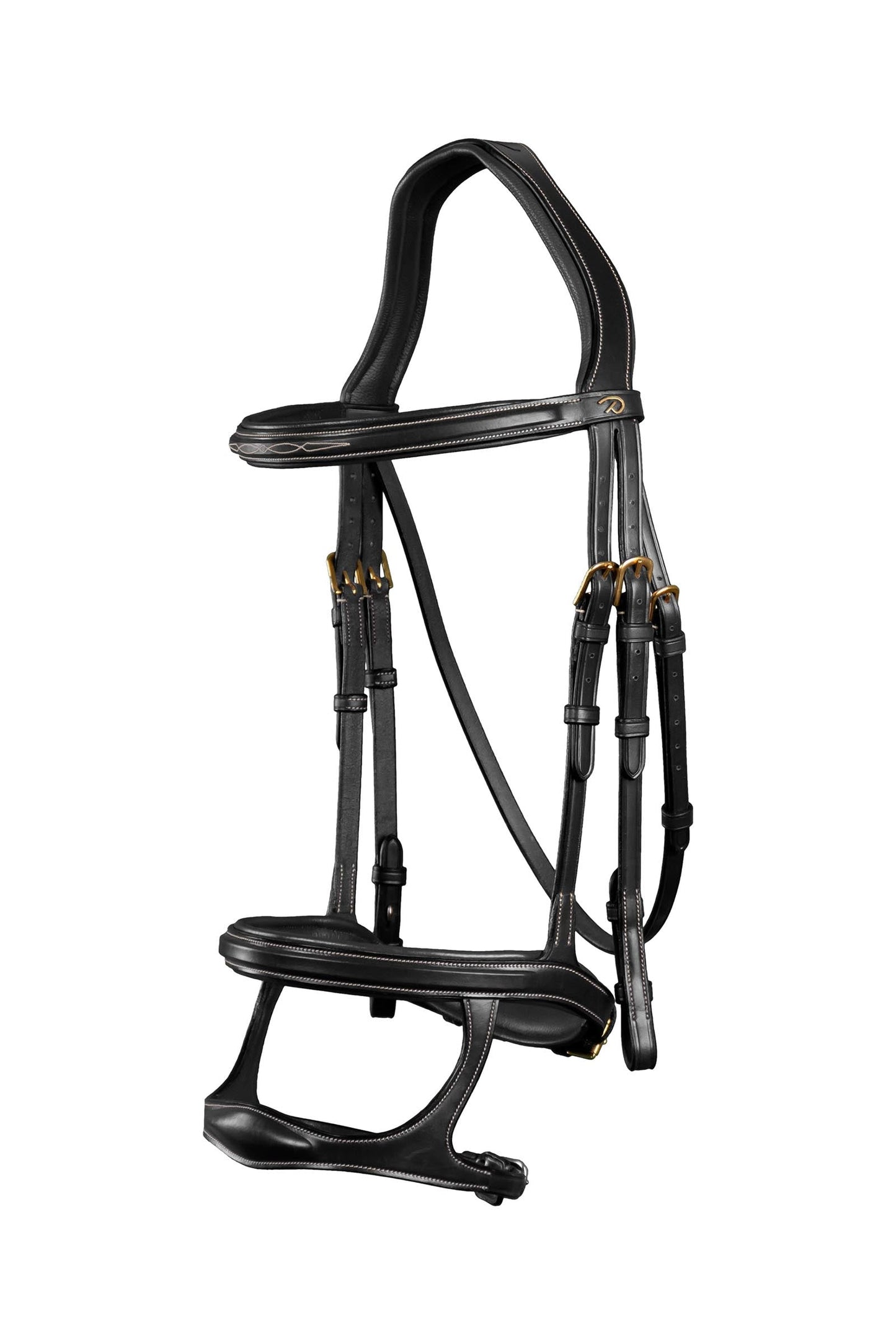 D Collection Double Noseband Bridle Black F